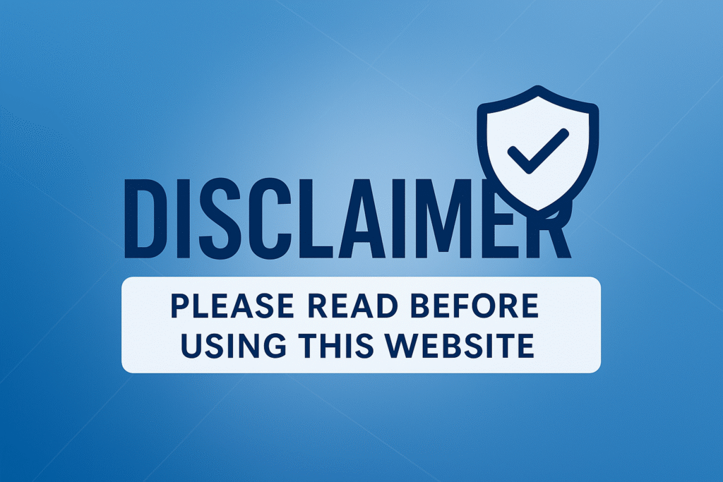 Disclaimer ‘Please read before using this website’