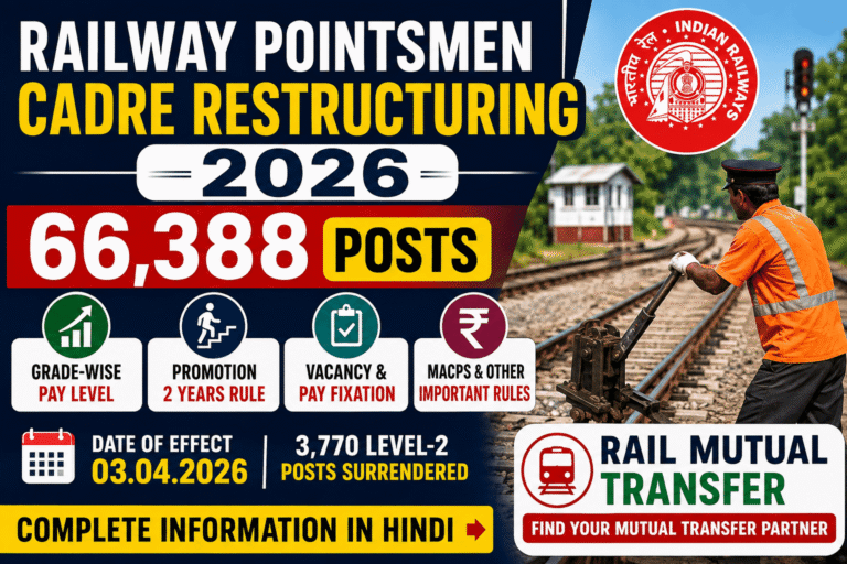 Railway Pointsmen Cadre Restructuring 2026: 10 महत्वपूर्ण नियम